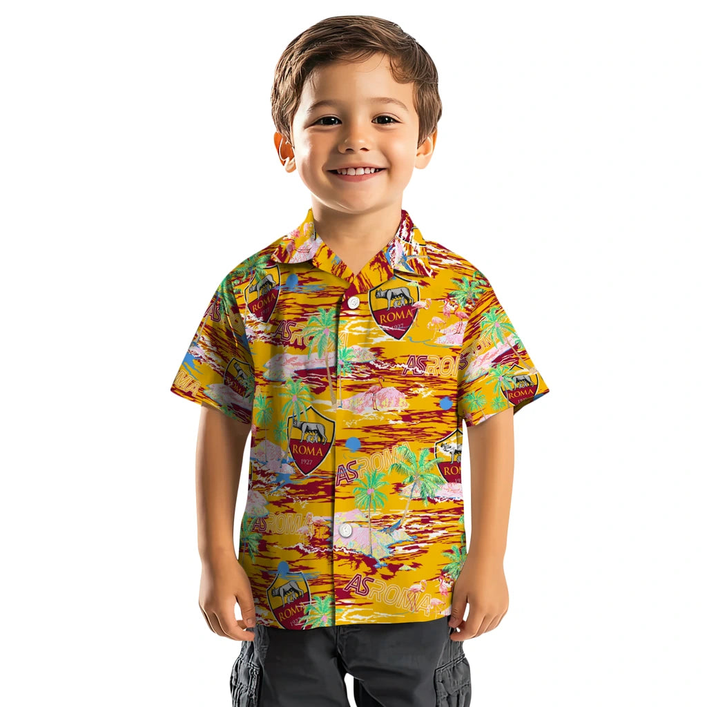 AS Roma Flamingo Retreat 2026 Hawaiian Shirt – Moonbestprint