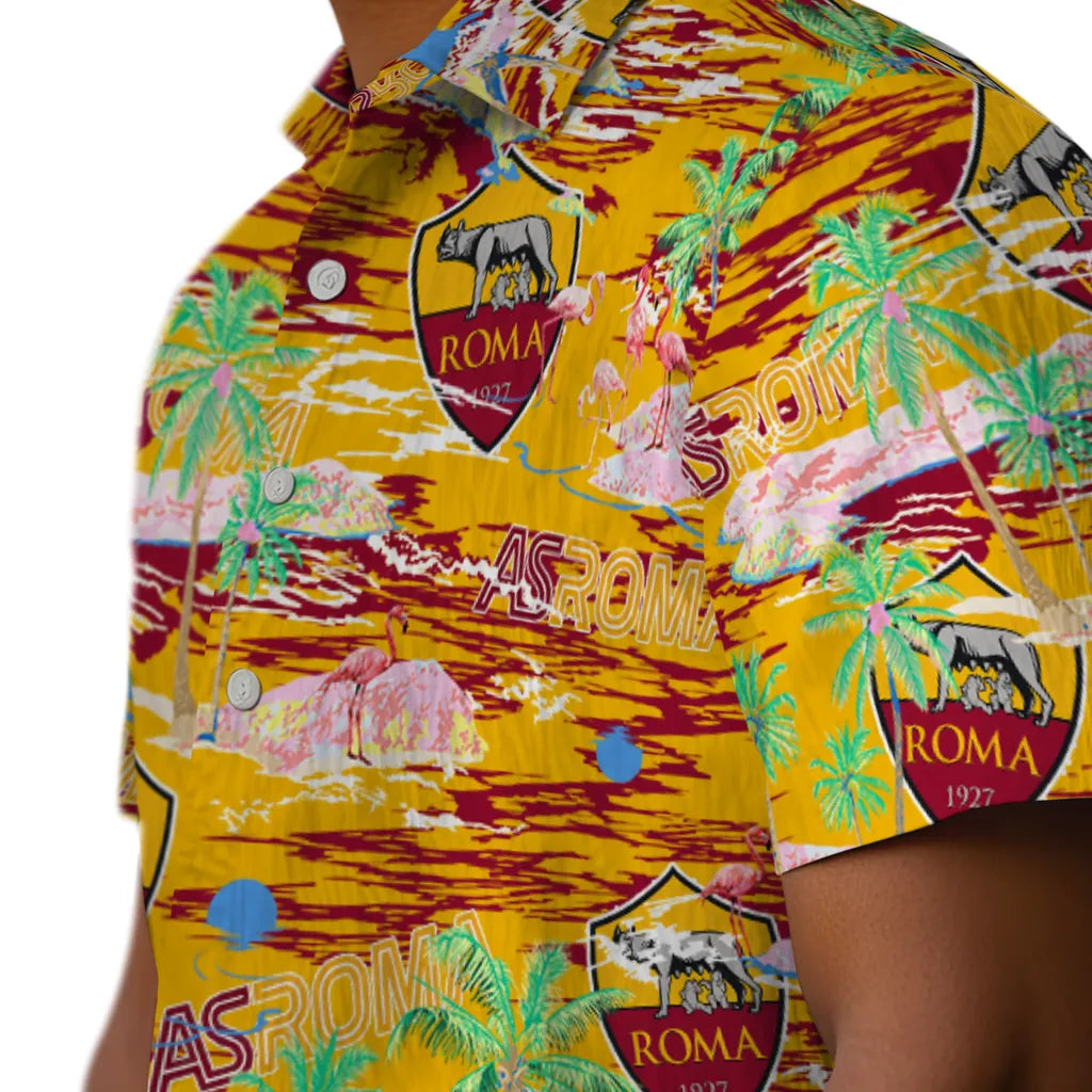 AS Roma Flamingo Retreat 2026 Hawaiian Shirt – Moonbestprint