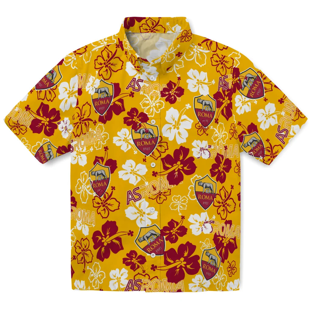 AS Roma Hibiscus Bloom Hawaiian Shirt – Moonbestprint