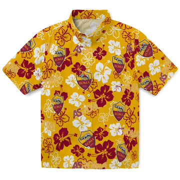 AS Roma Hibiscus Bloom Hawaiian Shirt – Moonbestprint
