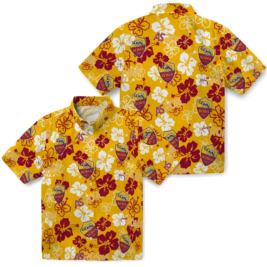 AS Roma Hibiscus Bloom Hawaiian Shirt – Moonbestprint