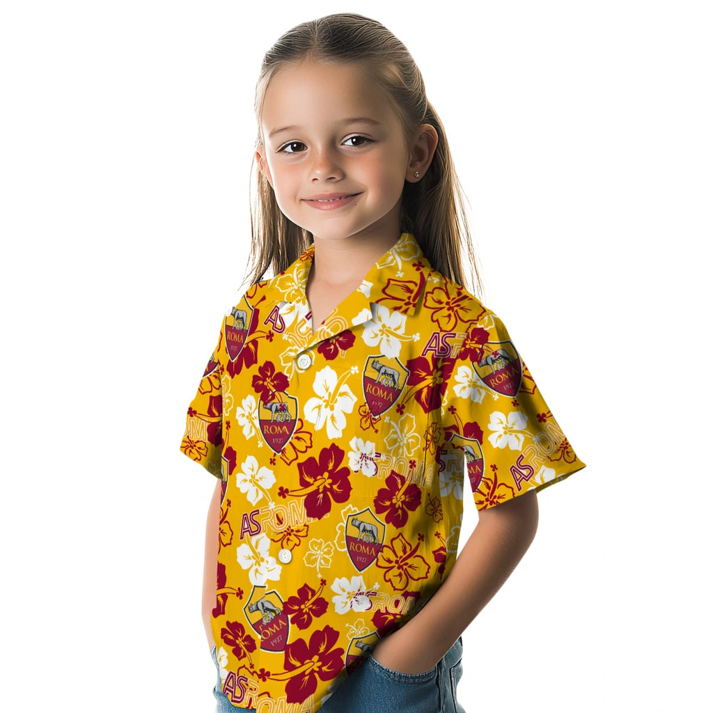 AS Roma Hibiscus Bloom Hawaiian Shirt – Moonbestprint