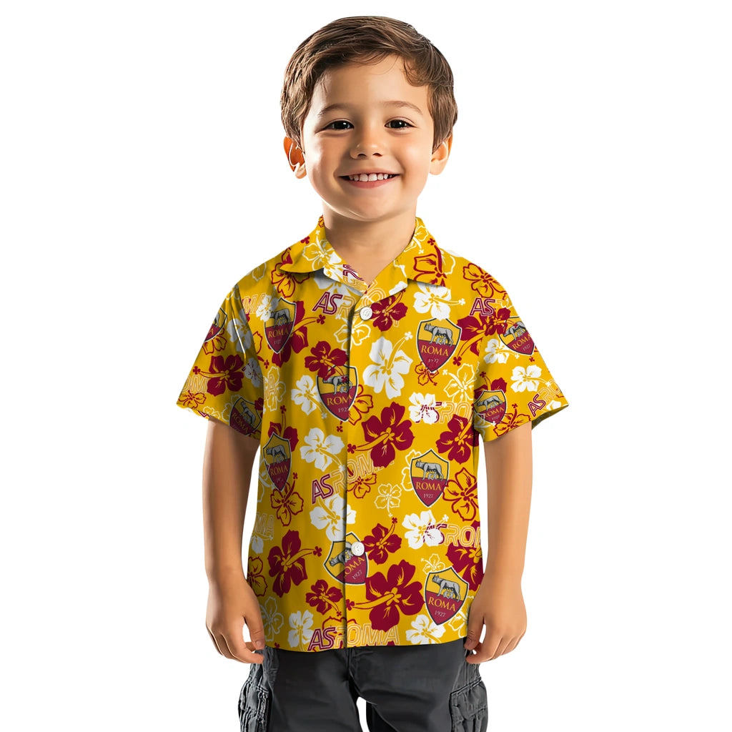 AS Roma Hibiscus Bloom Hawaiian Shirt – Moonbestprint