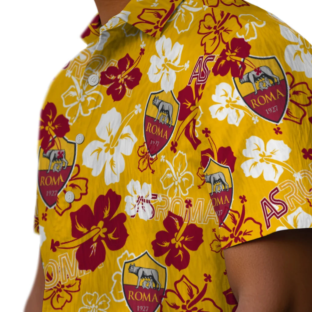 AS Roma Hibiscus Bloom Hawaiian Shirt – Moonbestprint