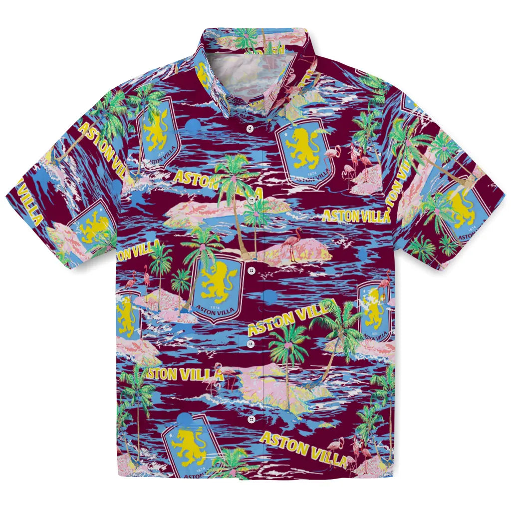 Aston Villa Flamingo Retreat 2026 Hawaiian Shirt – Moonbestprint