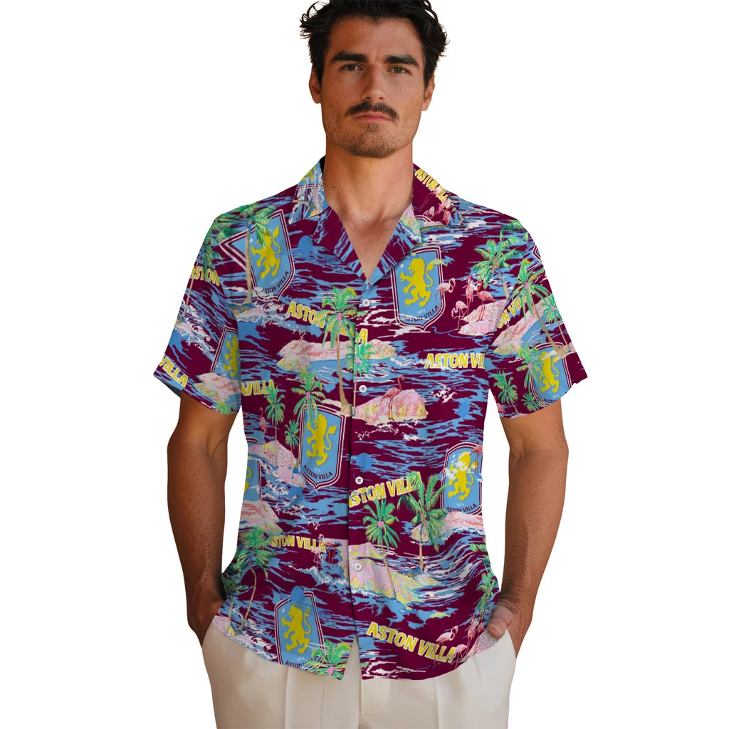 Aston Villa Flamingo Retreat 2026 Hawaiian Shirt – Moonbestprint