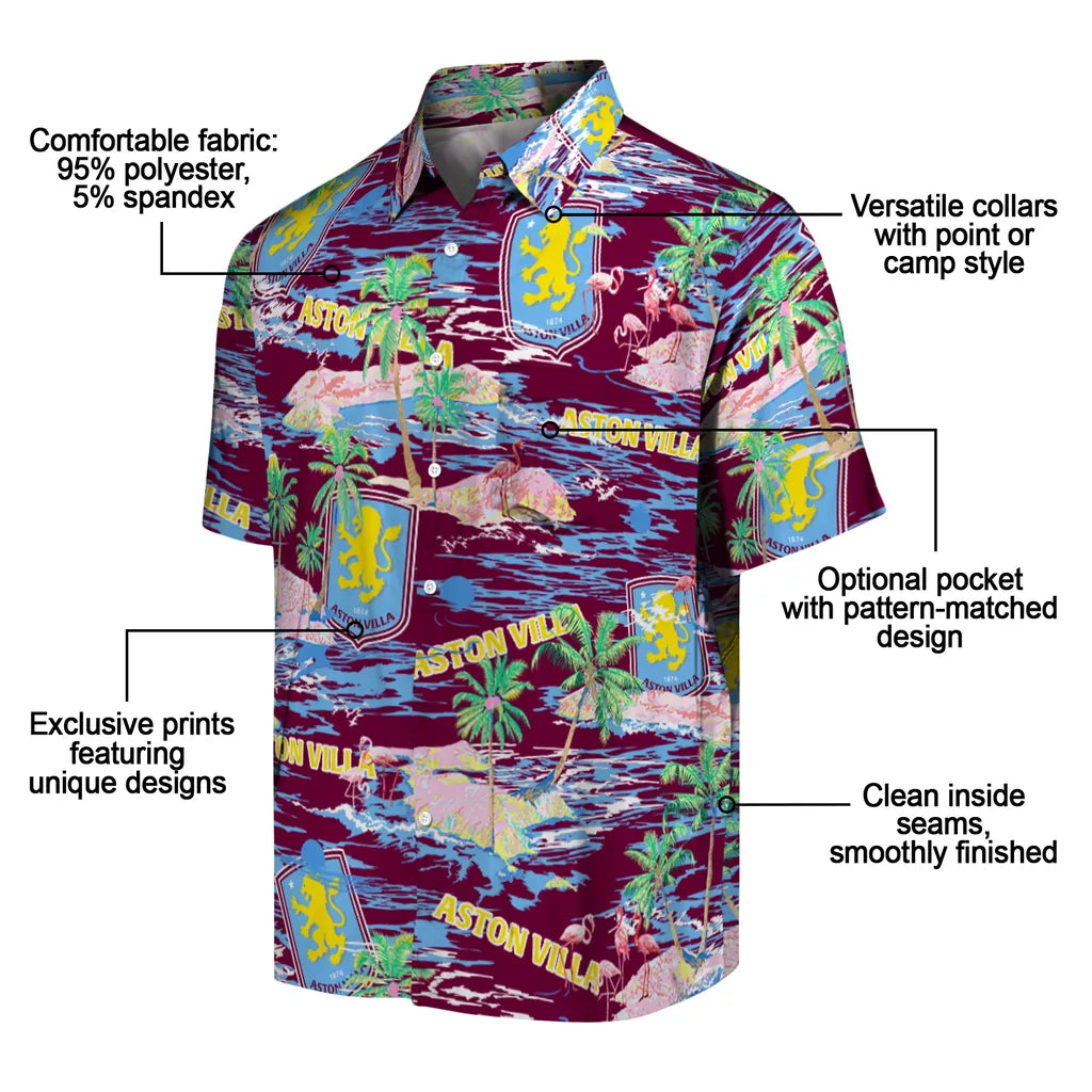 Aston Villa Flamingo Retreat 2026 Hawaiian Shirt – Moonbestprint