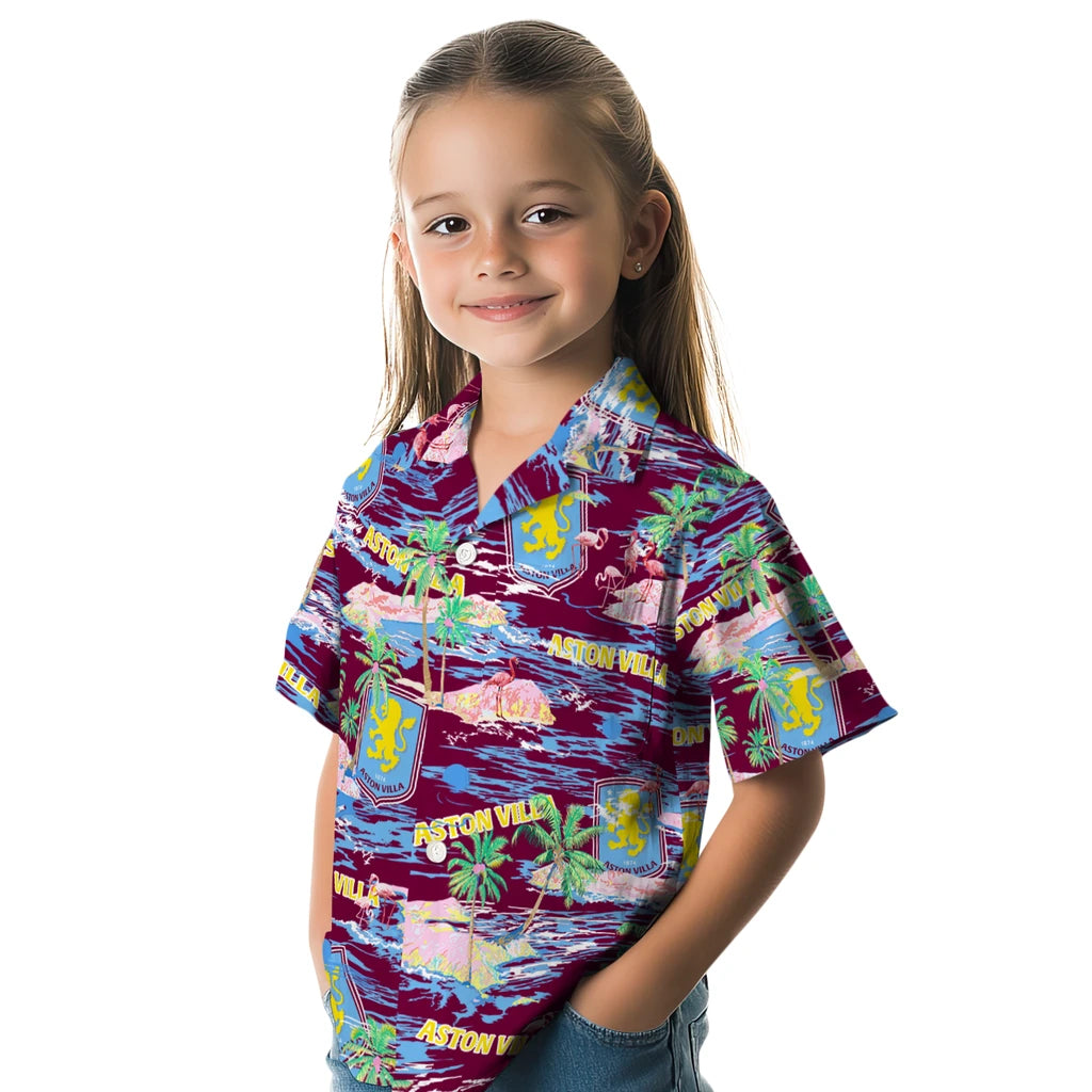 Aston Villa Flamingo Retreat 2026 Hawaiian Shirt – Moonbestprint