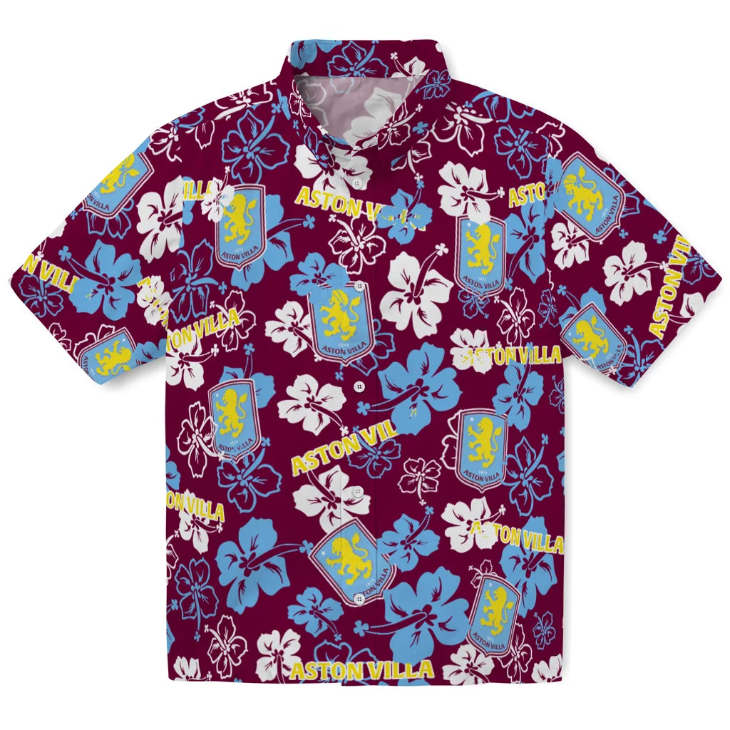 Aston Villa Hibiscus Bloom Hawaiian Shirt – Moonbestprint