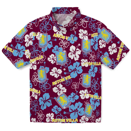 Aston Villa Hibiscus Bloom Hawaiian Shirt – Moonbestprint