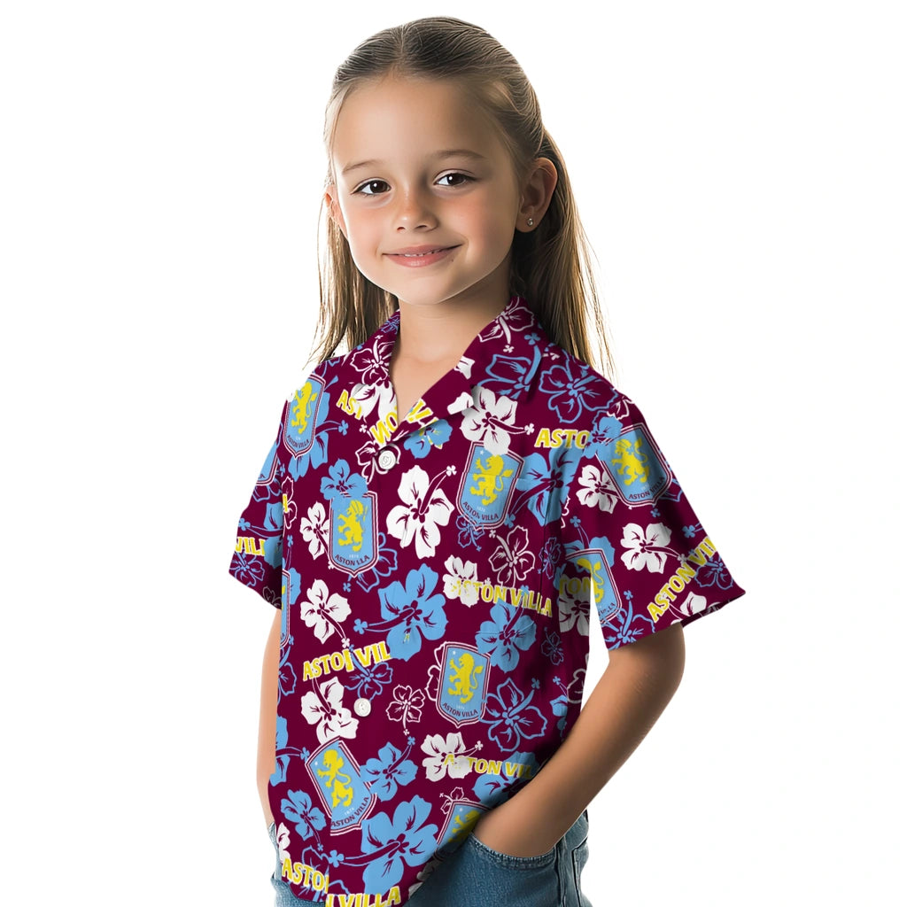 Aston Villa Hibiscus Bloom Hawaiian Shirt – Moonbestprint