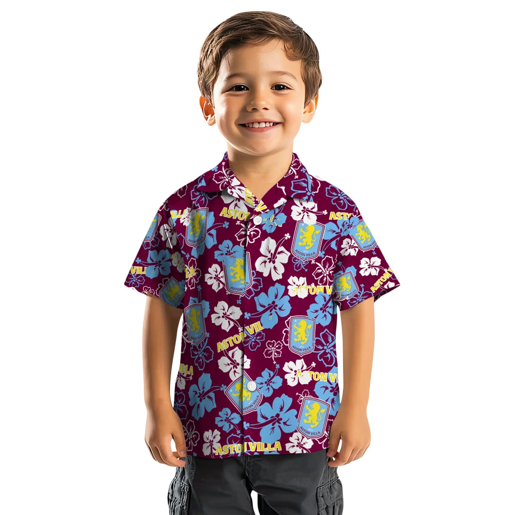 Aston Villa Hibiscus Bloom Hawaiian Shirt – Moonbestprint