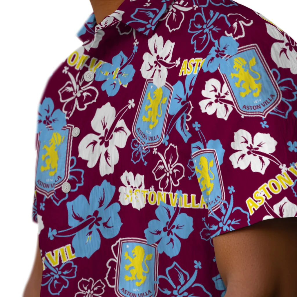 Aston Villa Hibiscus Bloom Hawaiian Shirt – Moonbestprint