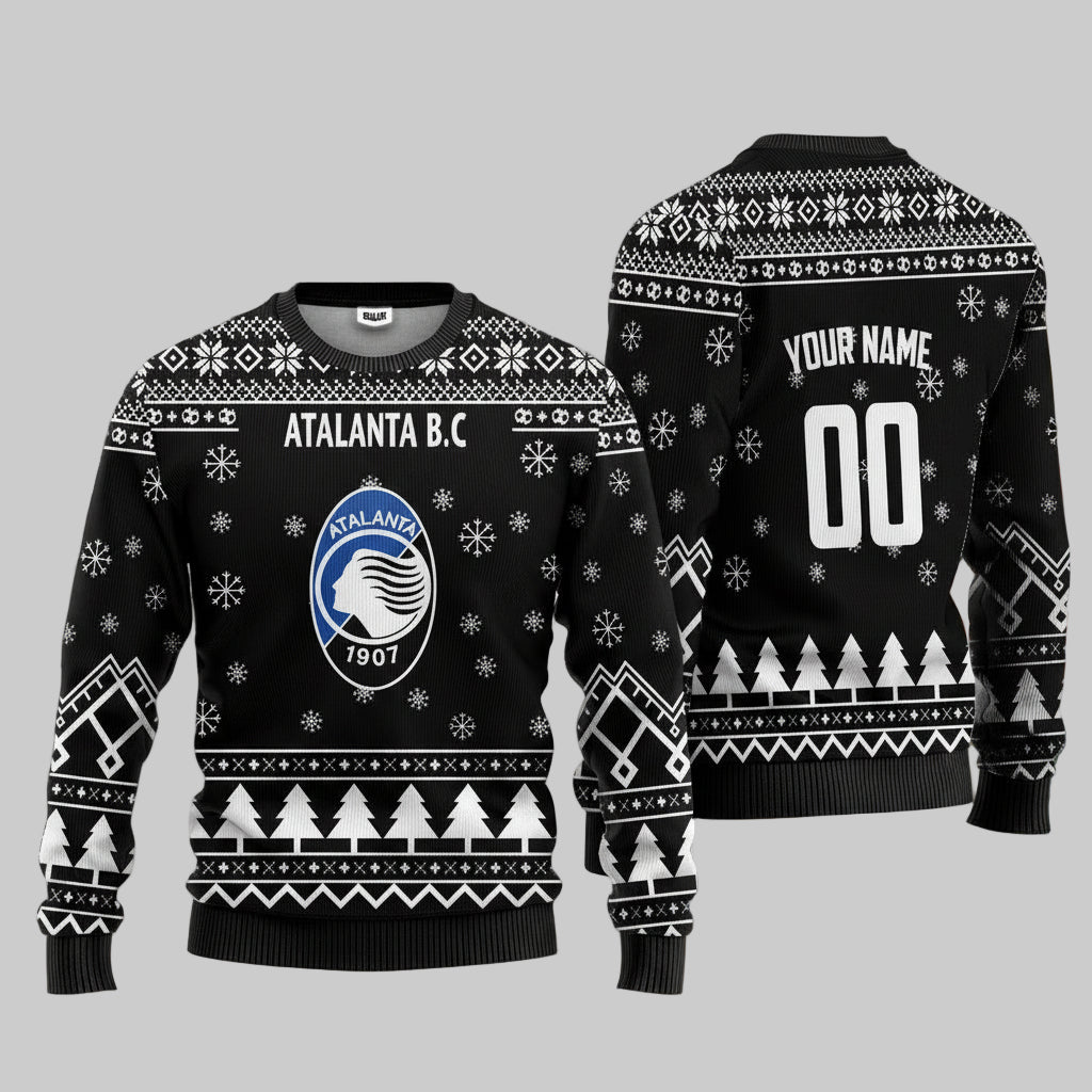 Atalanta B.C Personalized Ugly Christmas Sweater Black Version ? Usalast