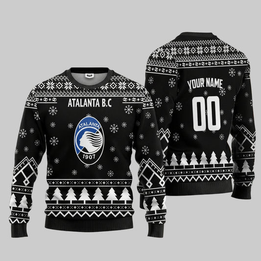 Atalanta B.C Personalized Ugly Christmas Sweater Black Version ? Usalast