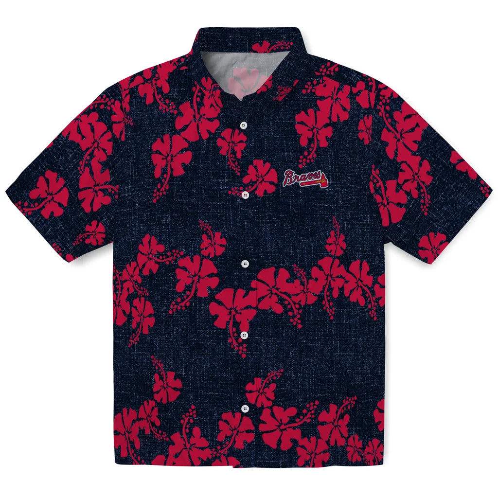 Atlanta Braves Hawaiian Shirt - 50th State Flower | Moonbestprint