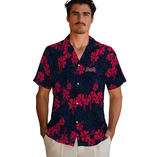 Atlanta Braves Hawaiian Shirt - 50th State Flower | Moonbestprint