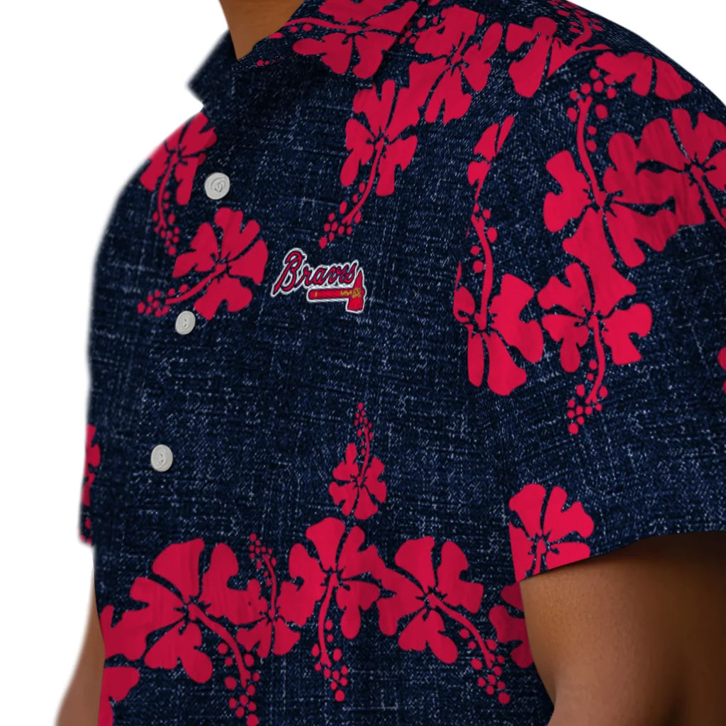 Atlanta Braves Hawaiian Shirt - 50th State Flower | Moonbestprint