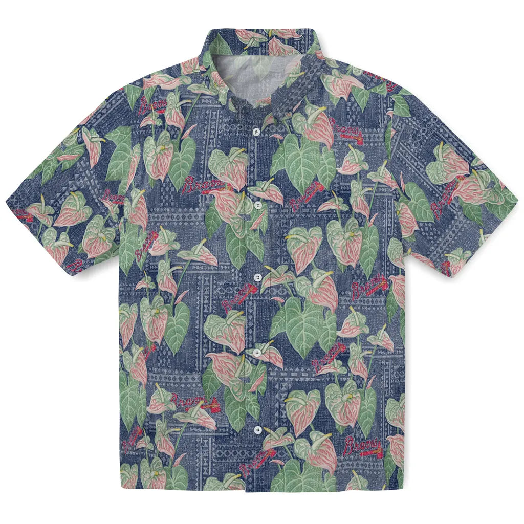 Atlanta Braves Hawaiian Shirt - Anthurium Overlay | Moonbestprint