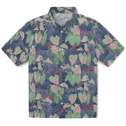 Atlanta Braves Hawaiian Shirt - Anthurium Overlay | Moonbestprint