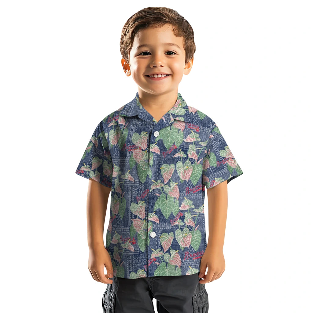Atlanta Braves Hawaiian Shirt - Anthurium Overlay | Moonbestprint