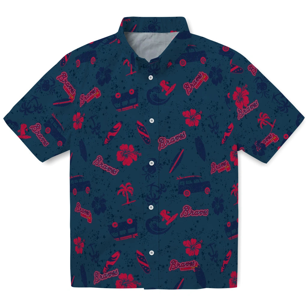 Atlanta Braves Hawaiian Shirt - Beach Vibe | Moonbestprint