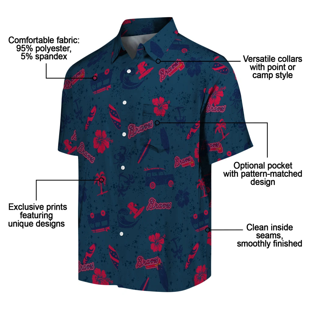 Atlanta Braves Hawaiian Shirt - Beach Vibe | Moonbestprint