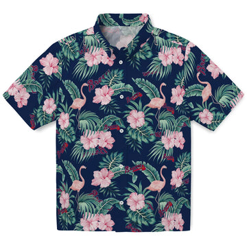 Atlanta Braves Hawaiian Shirt - Flamingo and Hibiscus | Moonbestprint