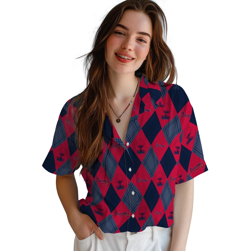 Atlanta Braves Hawaiian Shirt - Golfing Plaid | Moonbestprint