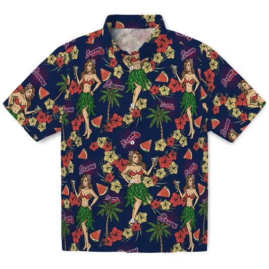 Atlanta Braves Hawaiian Shirt - Hawaiian Girls Design | Moonbestprint