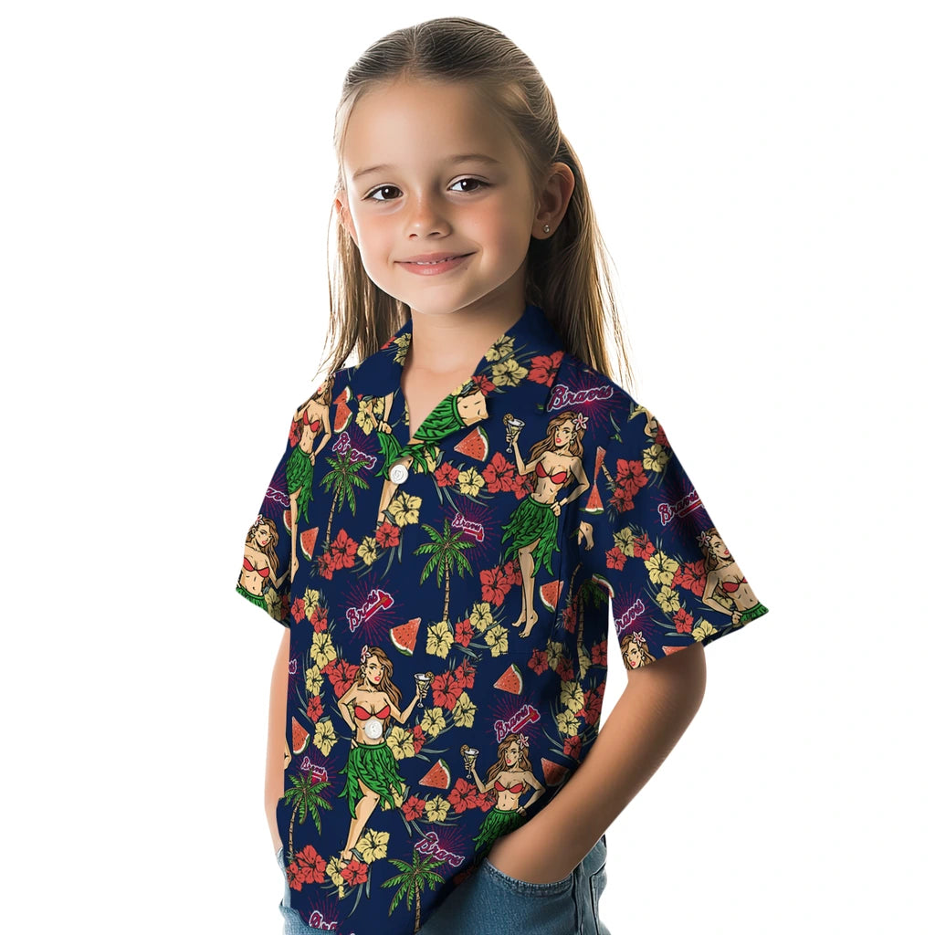 Atlanta Braves Hawaiian Shirt - Hawaiian Girls Design | Moonbestprint