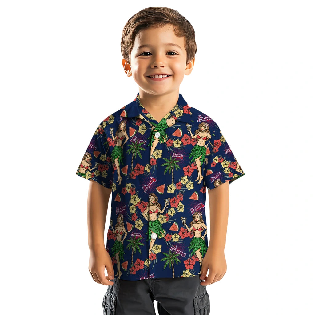Atlanta Braves Hawaiian Shirt - Hawaiian Girls Design | Moonbestprint