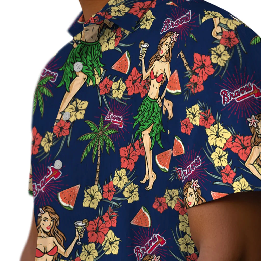Atlanta Braves Hawaiian Shirt - Hawaiian Girls Design | Moonbestprint