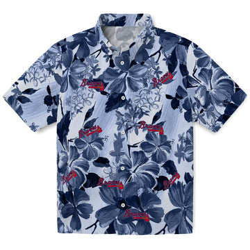 Atlanta Braves Hawaiian Shirt - Hibiscus Arrangement | Moonbestprint