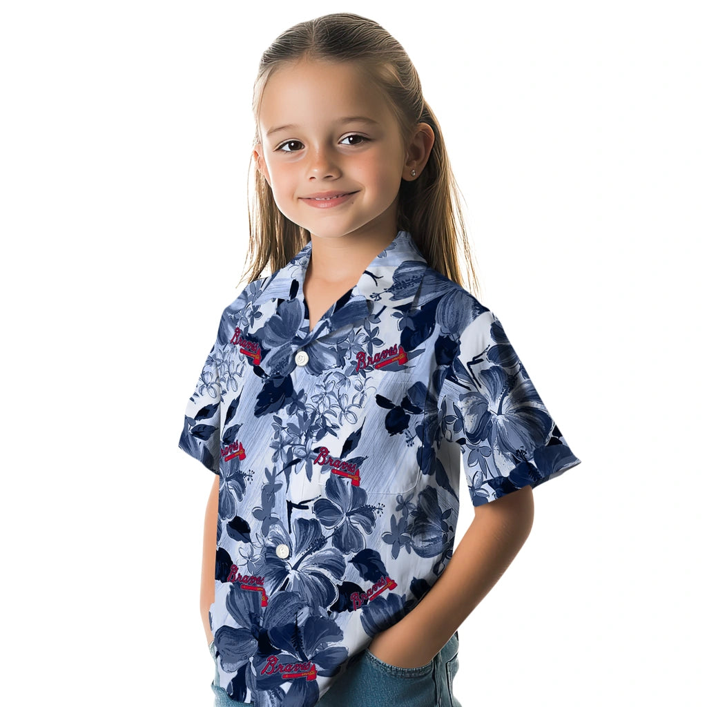 Atlanta Braves Hawaiian Shirt - Hibiscus Arrangement | Moonbestprint
