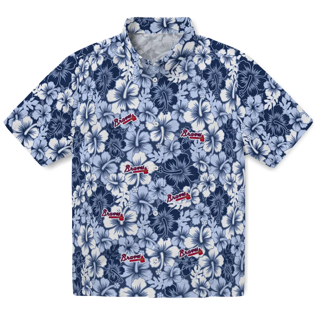 Atlanta Braves Hawaiian Shirt - Hibiscus Blooms | Moonbestprint