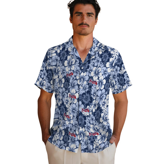 Atlanta Braves Hawaiian Shirt - Hibiscus Blooms | Moonbestprint