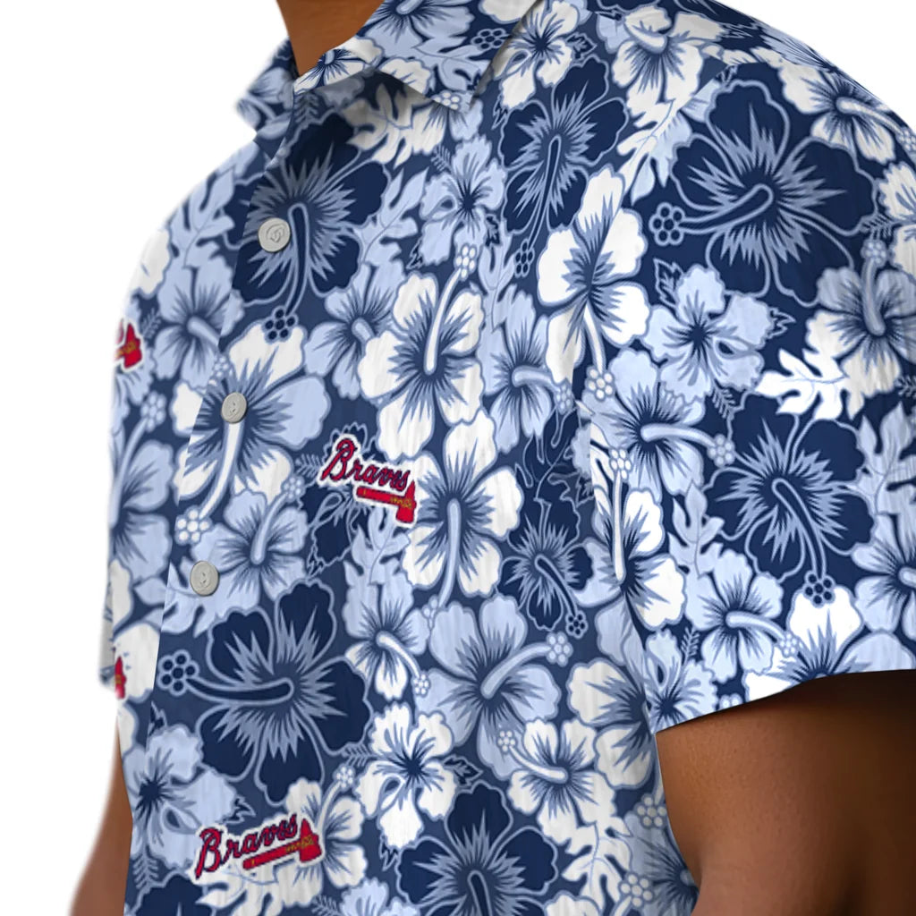Atlanta Braves Hawaiian Shirt - Hibiscus Blooms | Moonbestprint