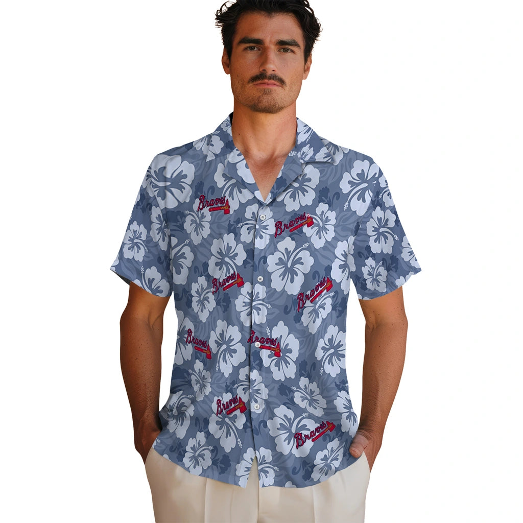 Atlanta Braves Hawaiian Shirt - Hibiscus Cluster | Moonbestprint