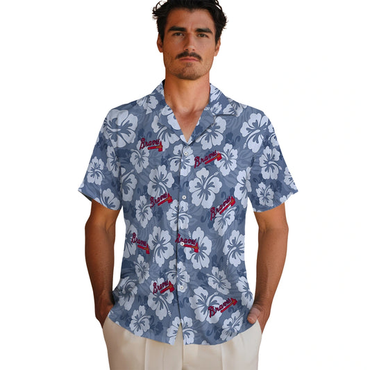 Atlanta Braves Hawaiian Shirt - Hibiscus Cluster | Moonbestprint