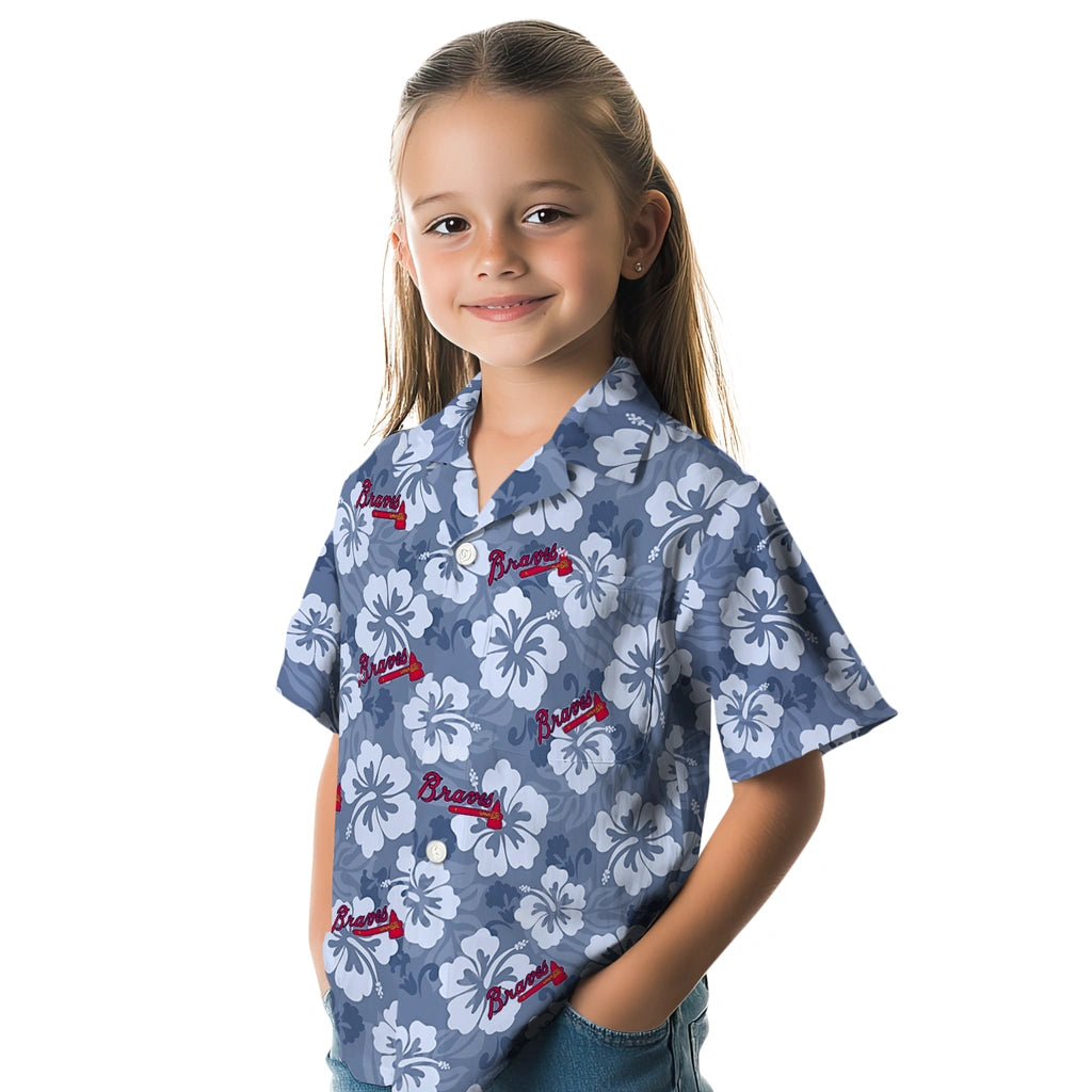 Atlanta Braves Hawaiian Shirt - Hibiscus Cluster | Moonbestprint
