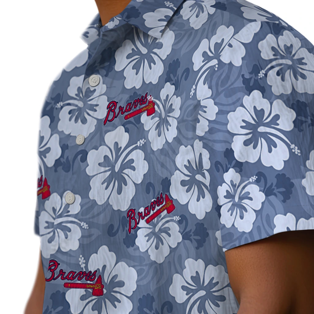 Atlanta Braves Hawaiian Shirt - Hibiscus Cluster | Moonbestprint