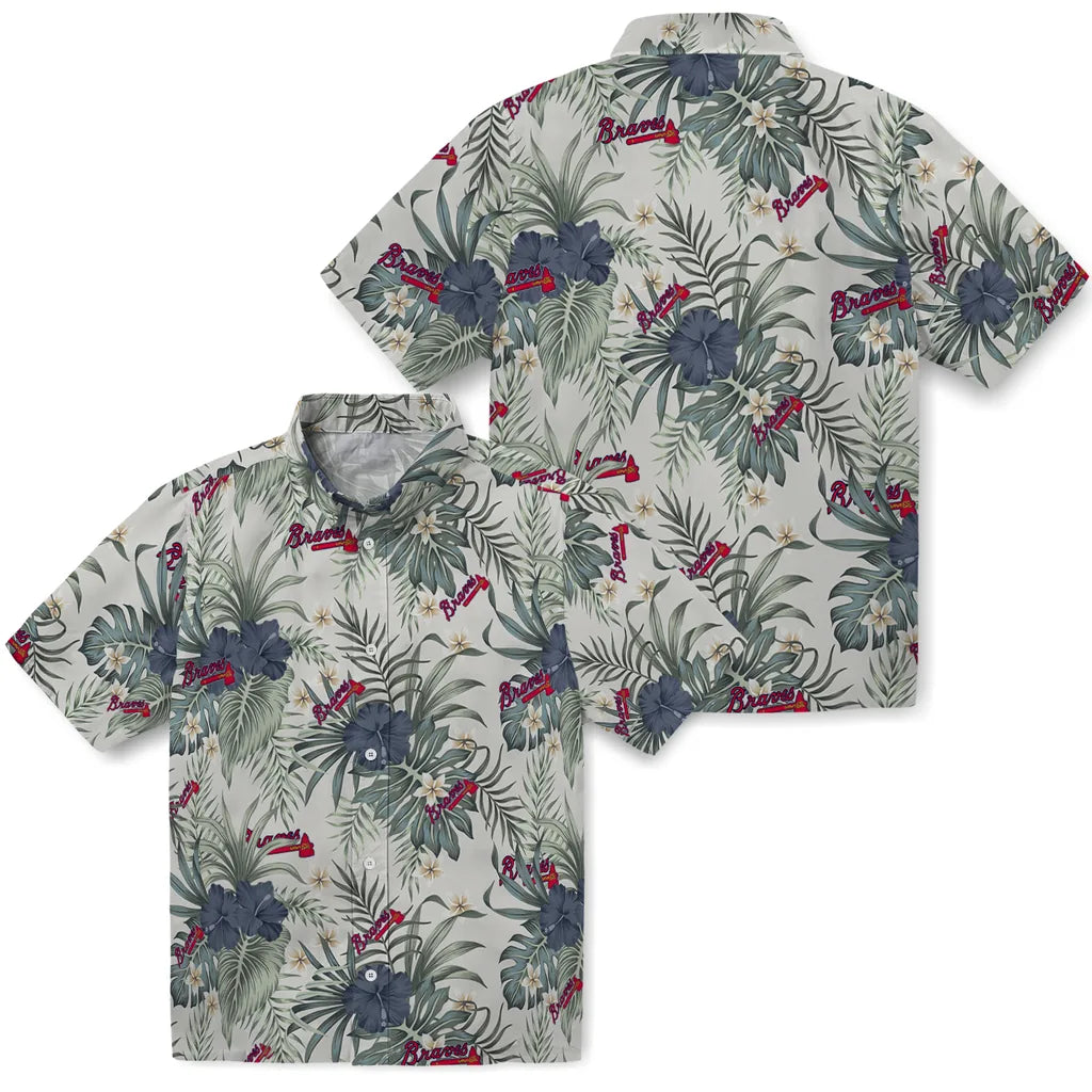 Atlanta Braves Hawaiian Shirt - Hibiscus Designs | Moonbestprint