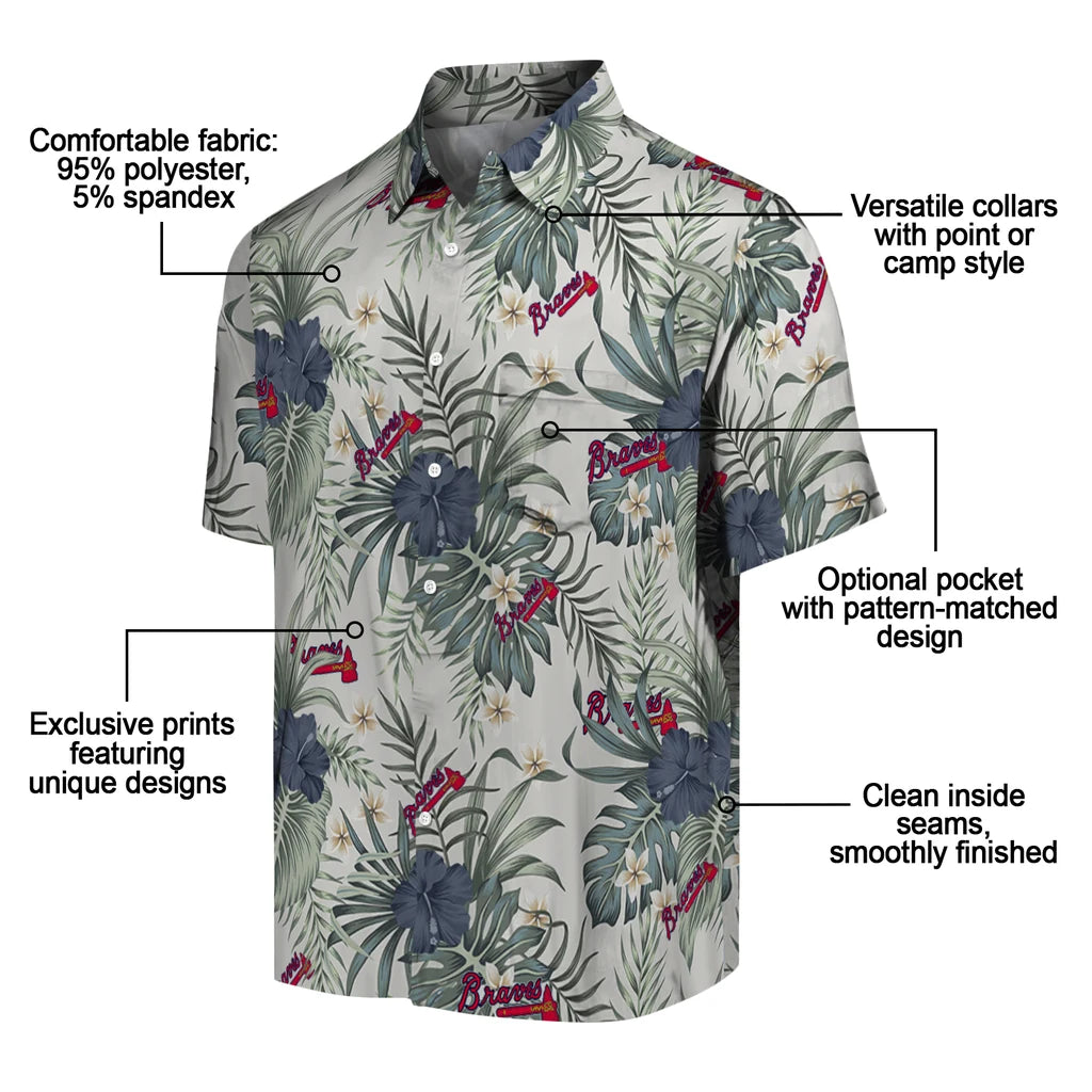 Atlanta Braves Hawaiian Shirt - Hibiscus Designs | Moonbestprint