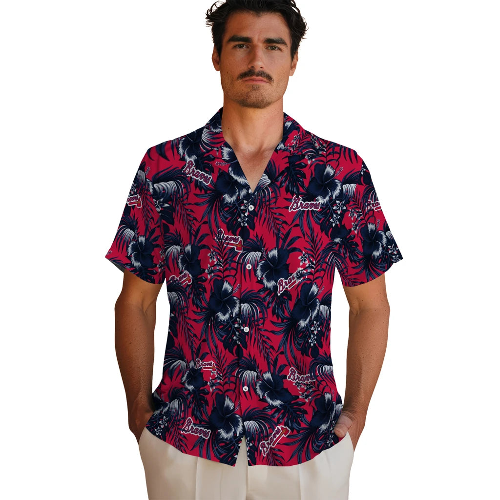 Atlanta Braves Hawaiian Shirt - Hibiscus Exotic | Moonbestprint