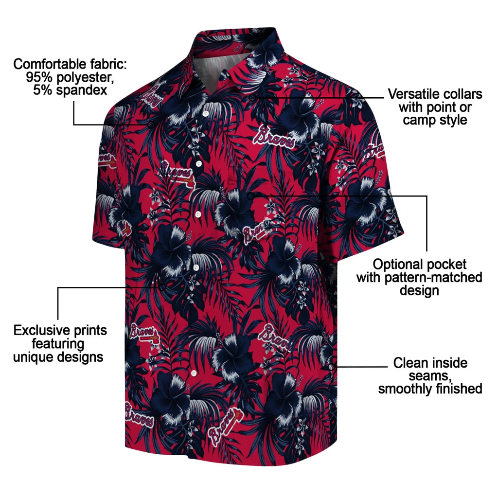 Atlanta Braves Hawaiian Shirt - Hibiscus Exotic | Moonbestprint