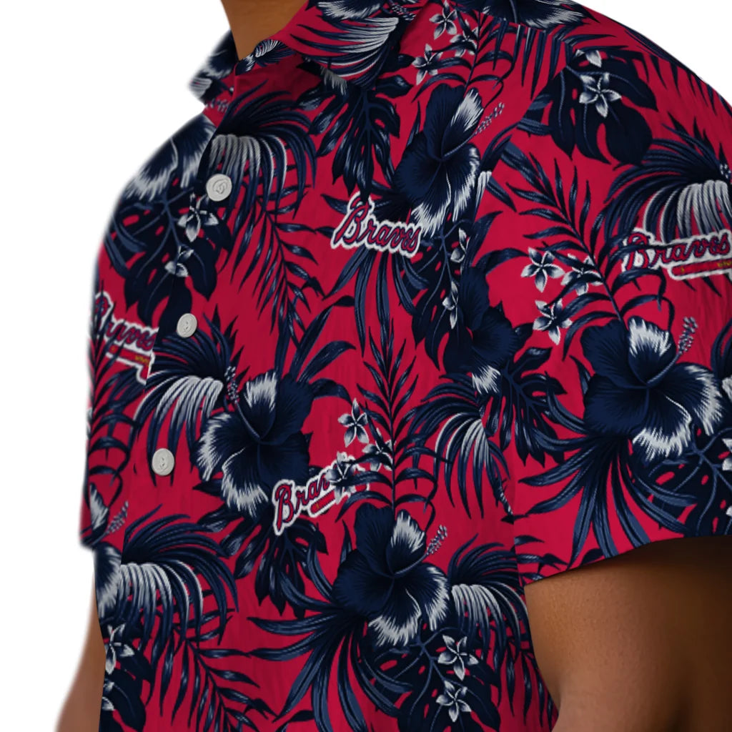 Atlanta Braves Hawaiian Shirt - Hibiscus Exotic | Moonbestprint