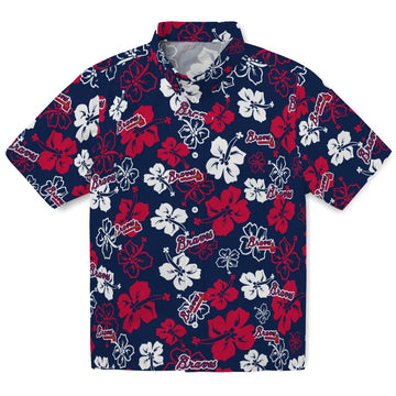 Atlanta Braves Hawaiian Shirt - Hibiscus Flower Design | Moonbestprint