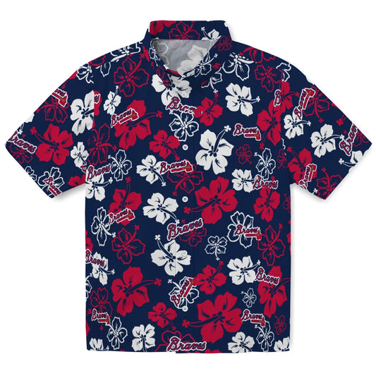 Atlanta Braves Hawaiian Shirt - Hibiscus Flower Design | Moonbestprint