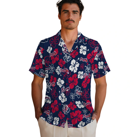 Atlanta Braves Hawaiian Shirt - Hibiscus Flower Design | Moonbestprint